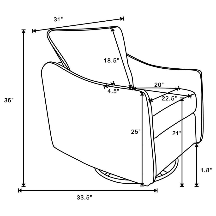 Madia - Upholstered Sloped Arm Swivel Glider Chair