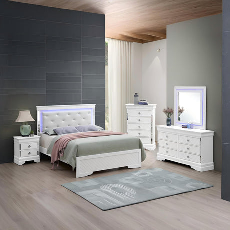 Bed With LED Light Accents Headboard - view 24