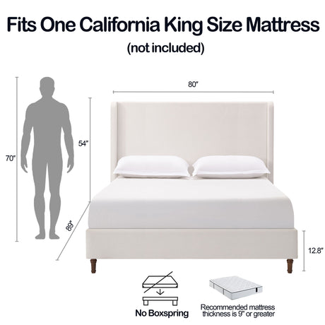 Harper - Tall Headboard Upholstered Bed / High Headboard / Elegant Simplicity / No Box Spring Needed - view 28