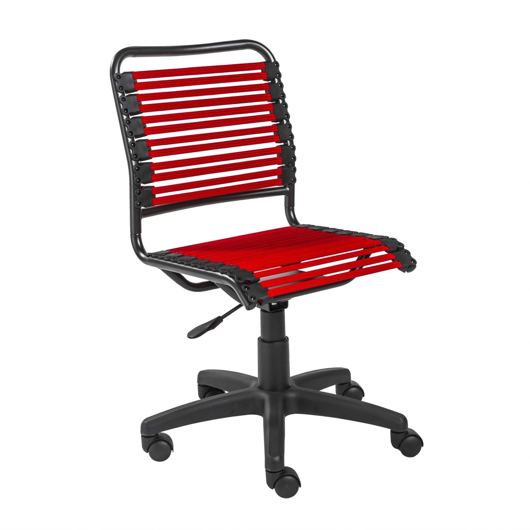 Adjustable, Swivel Bungee Rolling Office Chair - Red / Black