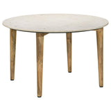 Aldis - Round Marble Top Table White Coffee Tables by Coaster Fine Furniture | Bel Furniture
