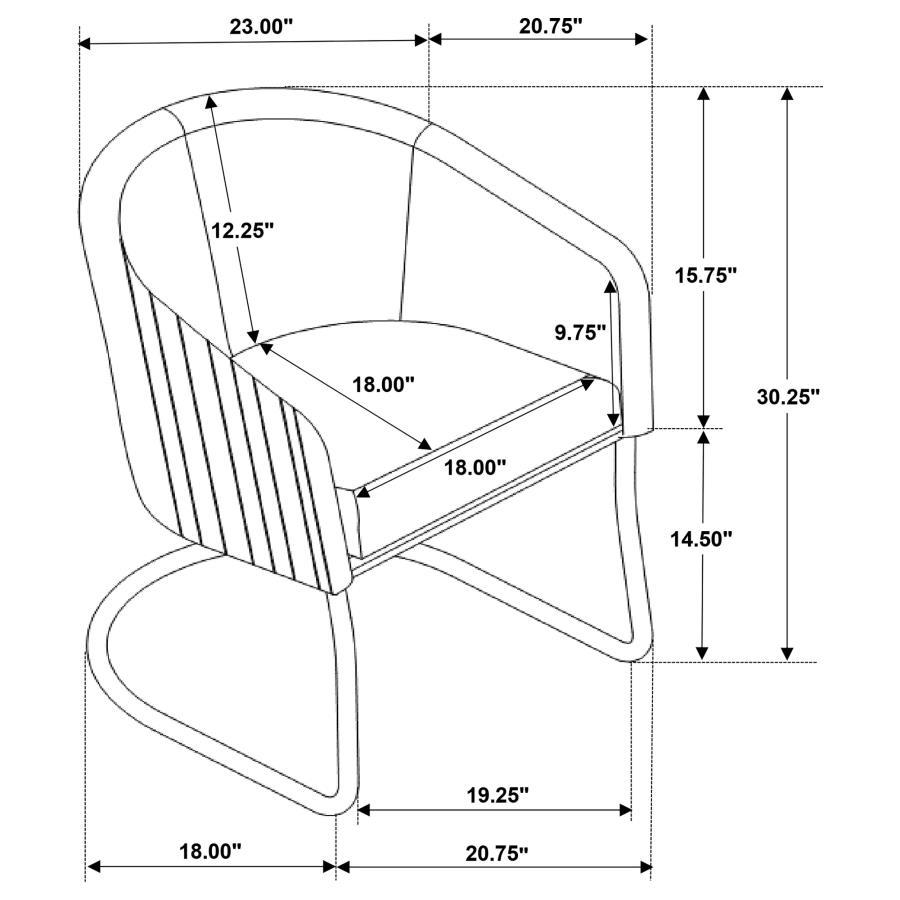 Banner - Leatherette Upholstered Dining Arm Chair - Anthracite