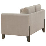 Islington - Fabric Upholstered Panel Arm Loveseat - Taupe