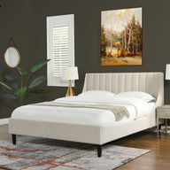 Aspen - Vertical Tufted Modern Headboard Platform Bed Set by Jennifer Taylor Home | Bel Furniture