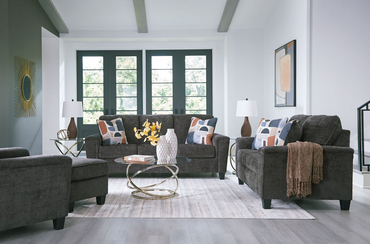 Erinslane - Living Room Set Black 4 Pc. Sofa, Loveseat, Chair, Ottoman by Benchcraft® | Bel Furniture