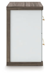 Kendanport - Two Drawer Night Stand - Brown / White