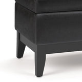 Oregon - Storage Ottoman Bench With Tray - Distressed Black by Simpli-Home | Bel Furniture