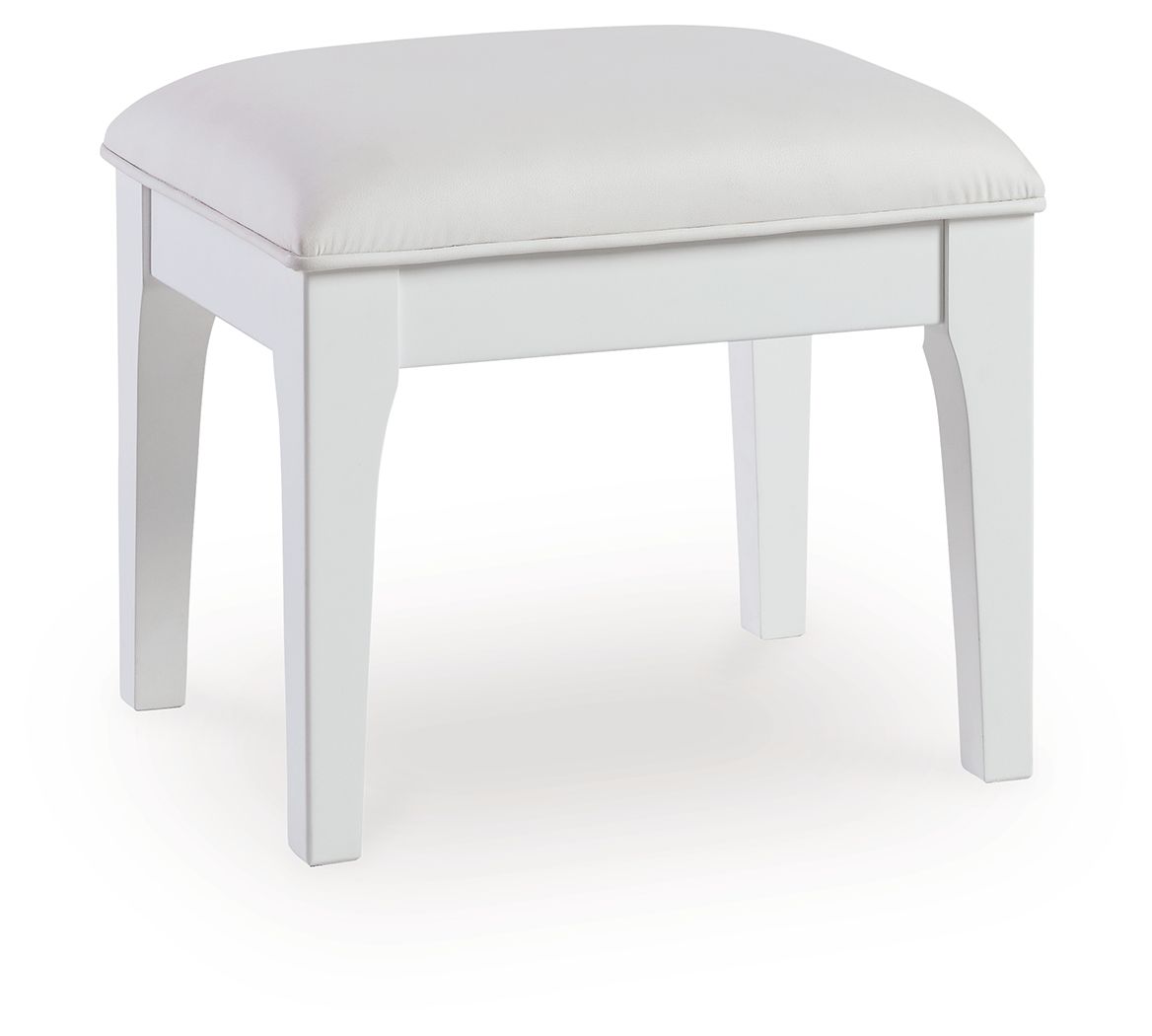 Chalanna White Vanity Stool BEL Furniture1
