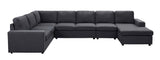 Hayden - Linen 7 Seat Reversible Modular Sectional Sofa Chaise by Lilola Home | Bel Furniture