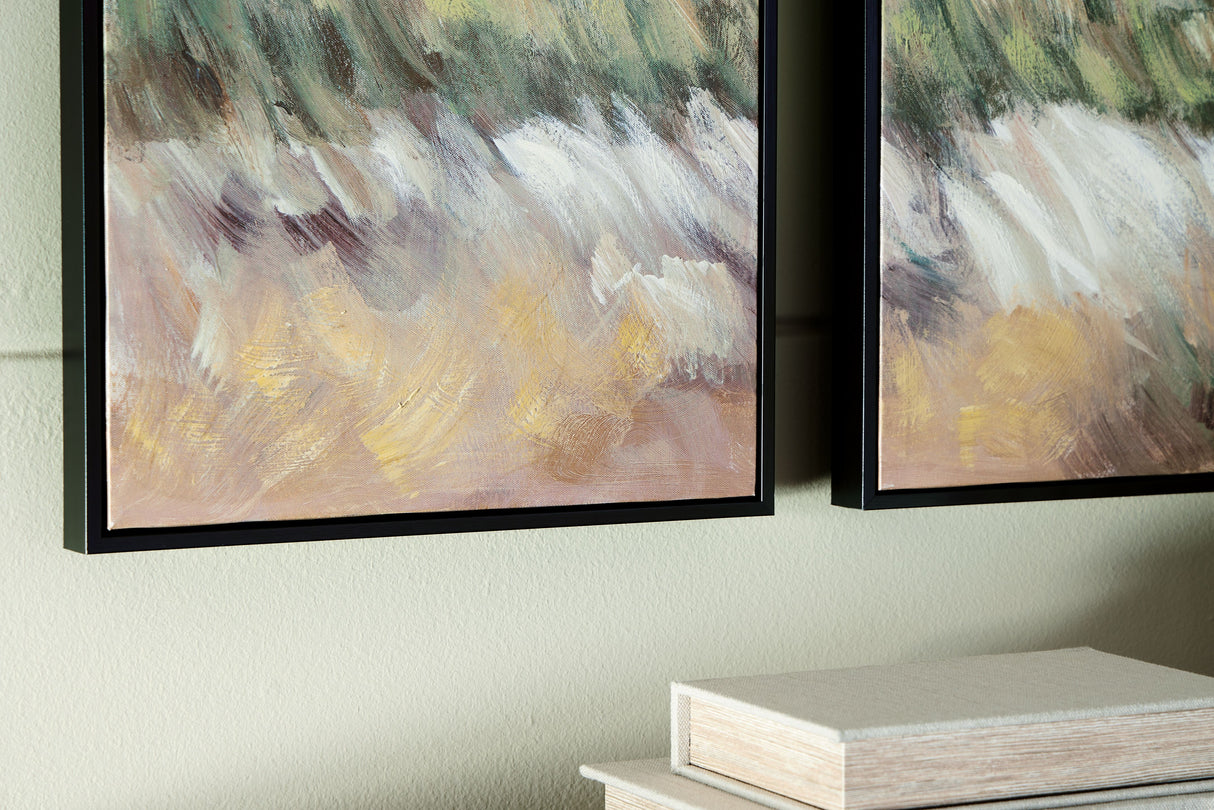 Dansot - Green / Brown - Wall Art Set (Set of 2) by Signature Design by Ashley® | Bel Furniture