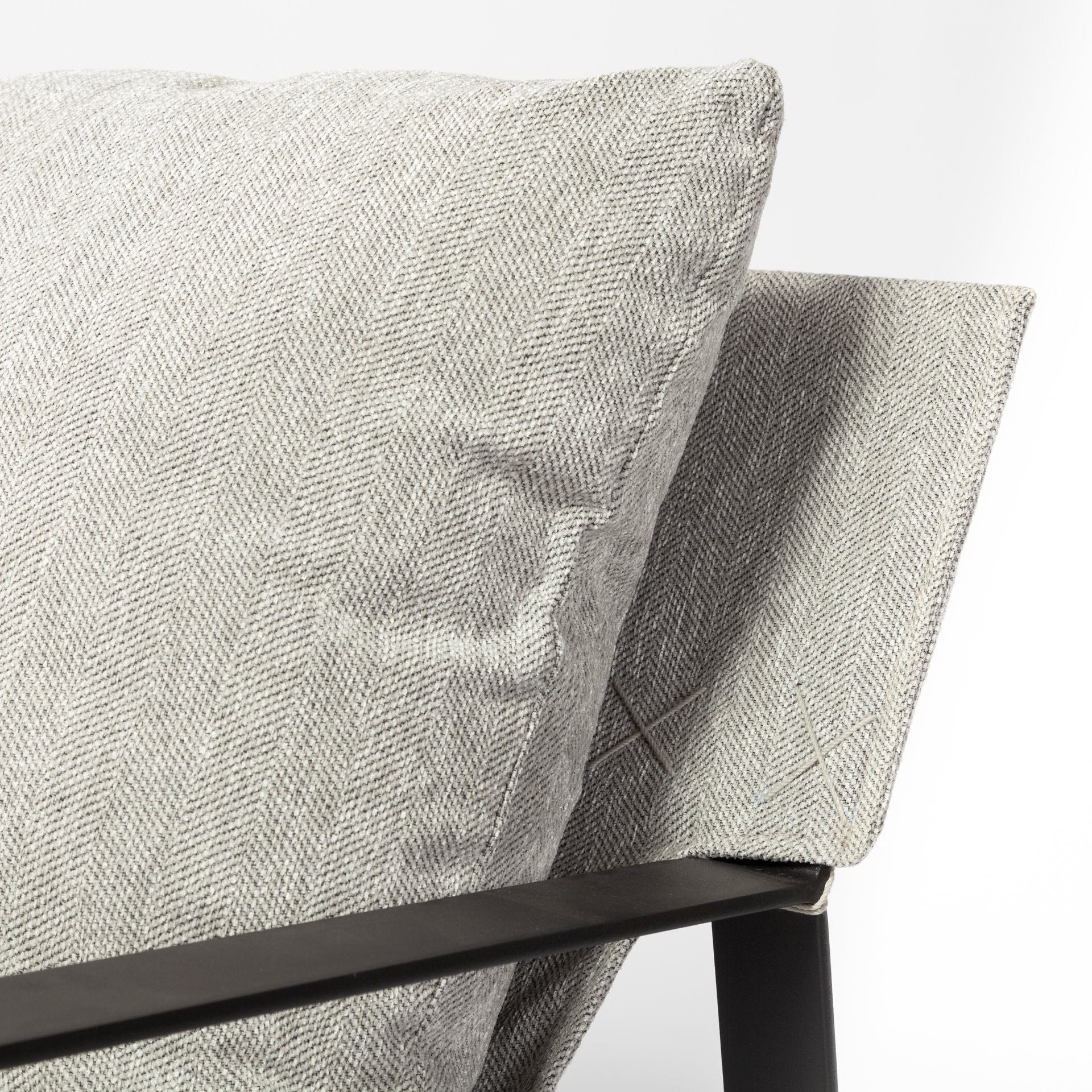 Fabric Lounge Chair - Gray / Black