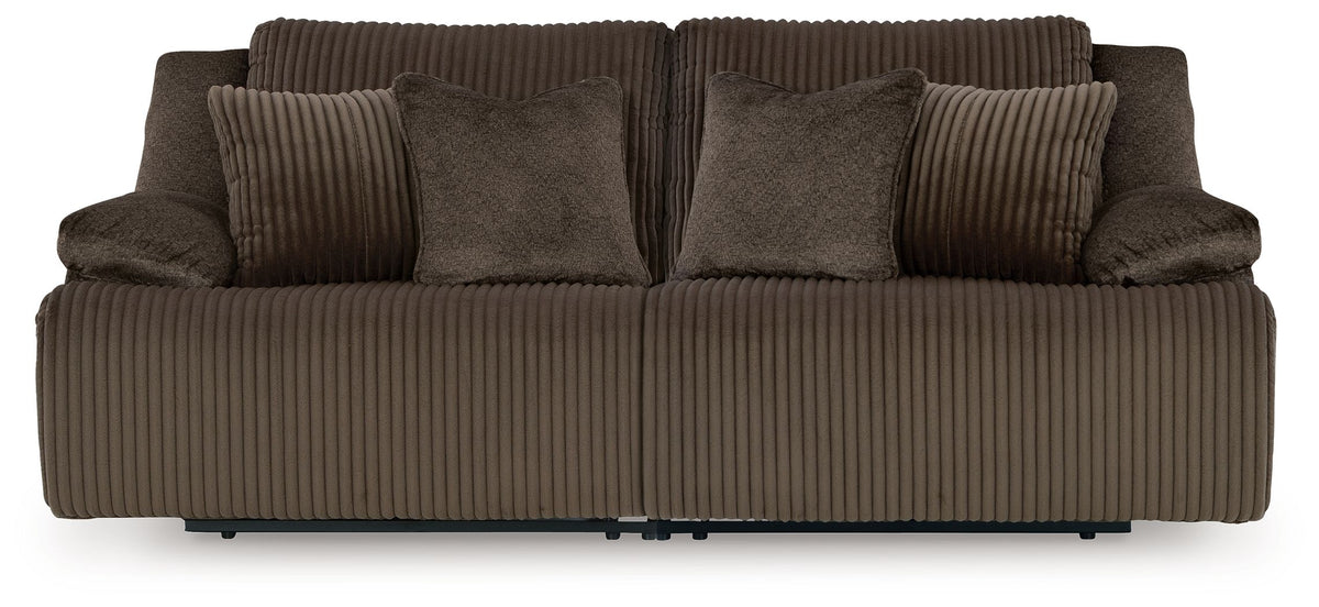 Top Tier - Reclining Sectional Dark Brown 2 Pc. Loveseat Reclining Sectional by Signature Design by Ashley® | Bel Furniture
