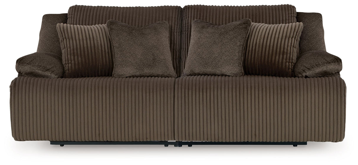 Top Tier - Reclining Sectional Dark Brown 2 Pc. Loveseat Reclining Sectional by Signature Design by Ashley® | Bel Furniture