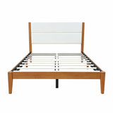 Platform Bed Frame With Upholstered Headboard, Slat Support