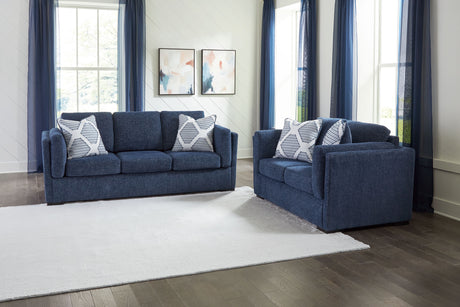 Evansley - Living Room Set Blue 2 Pc. Sofa, Loveseat by Benchcraft® | Bel Furniture