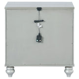 Gunnison - 2-Drawer Nightstand - Silver Metallic by CoasterEssence | Bel Furniture