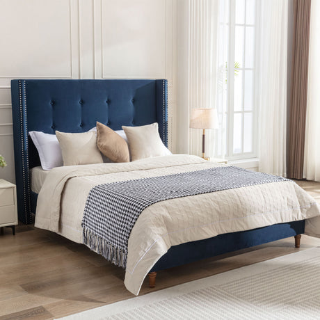 Peyton - Upholstered Bed With 54" High Headboard, Traditional Hand Buttoned Tufting - view 19