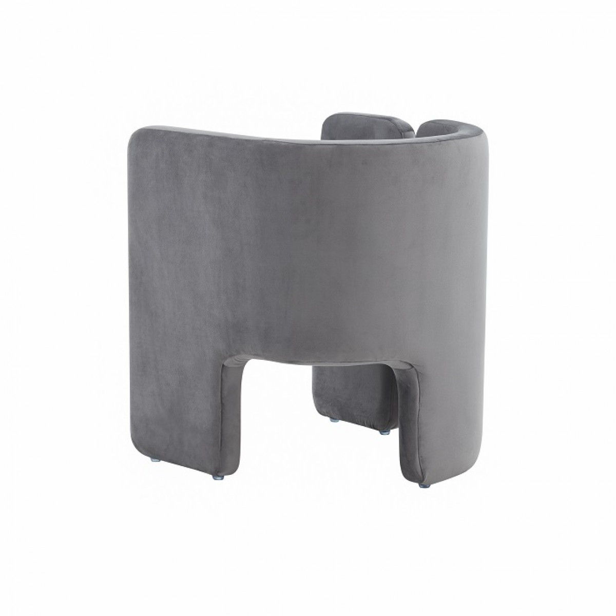 Velvet Asymmetrical Base Arm Chair - Gray