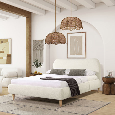 Roman - Curved Headboard Upholstered Platform Bed by Jennifer Taylor Home | Bel Furniture