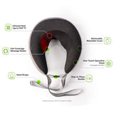 Shiatsu Neck Massage Pillow With Infrared Heat Therapy Foam - Gray