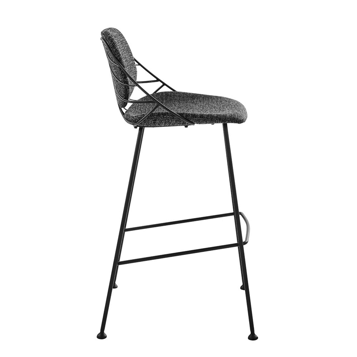 Steel Low Back Bar Height Bar Chairs (Set of 2) - Black