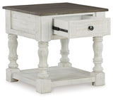 Havalance - Square End Table - White / Gray