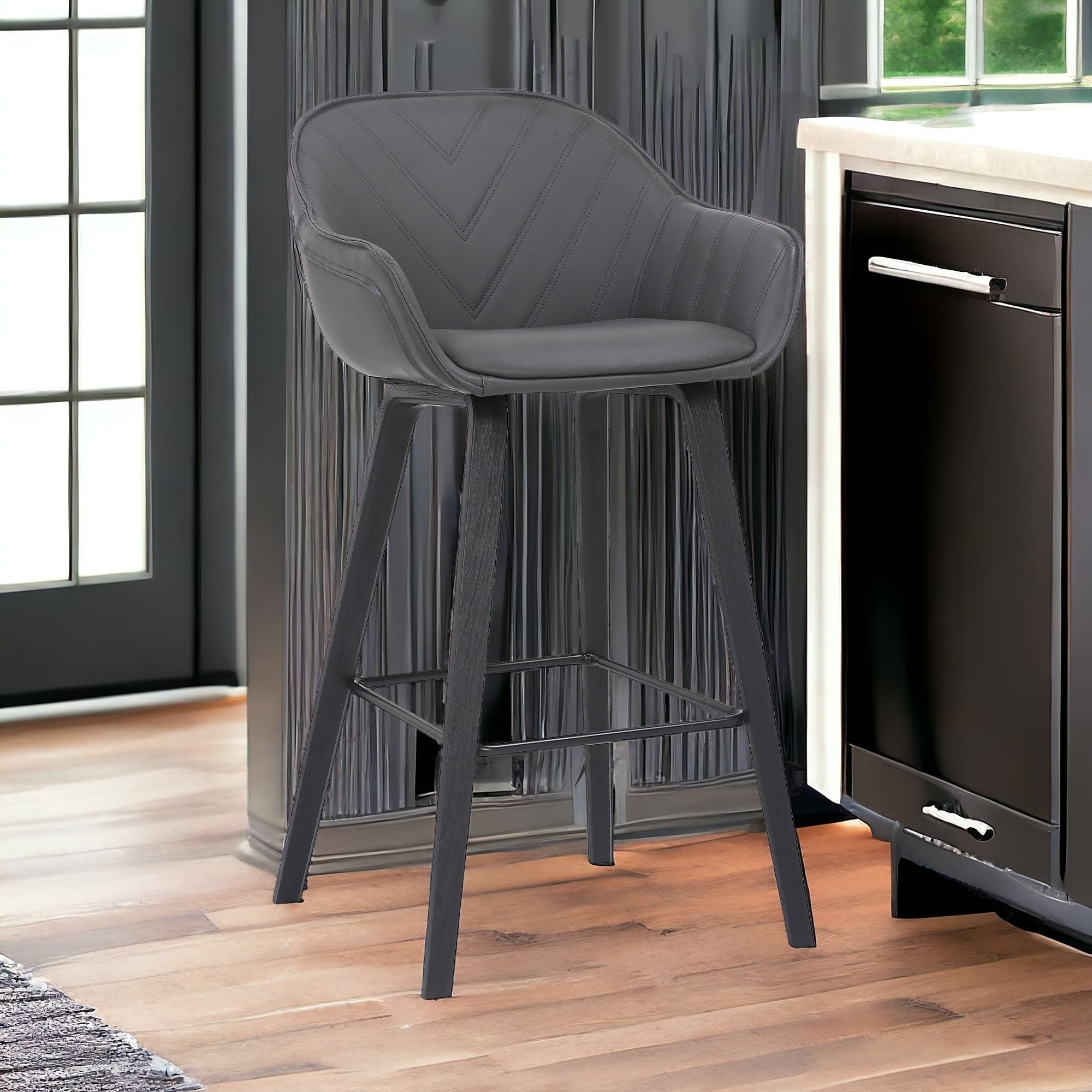 Iron Bar Height Bar Chair - Gray / Black