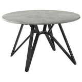 Neil - 5 Piece Round Dining Table Set Concrete - Gunmetal by CoasterEveryday | Bel Furniture