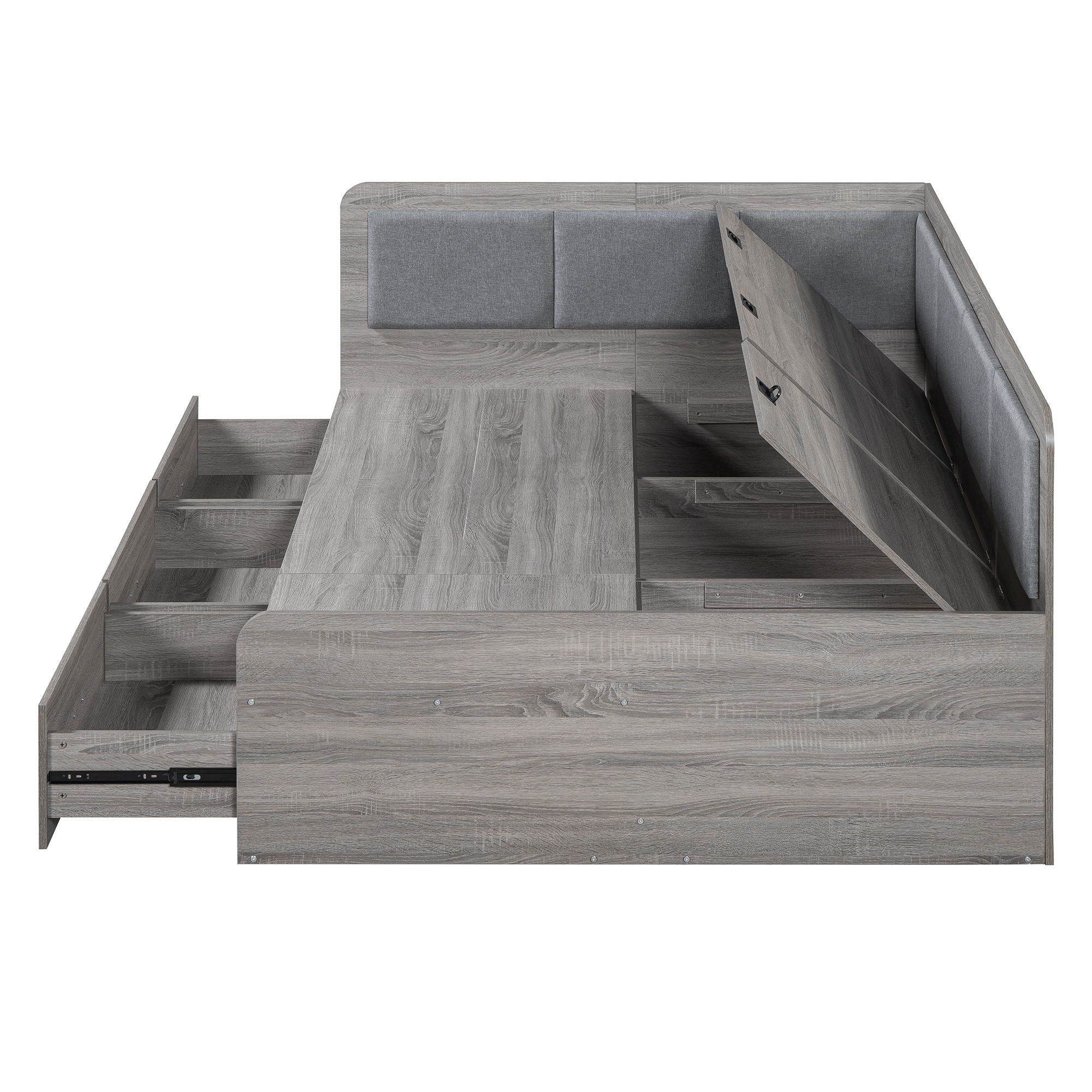 Daybed With Three Drawers And Three Storage Compartments