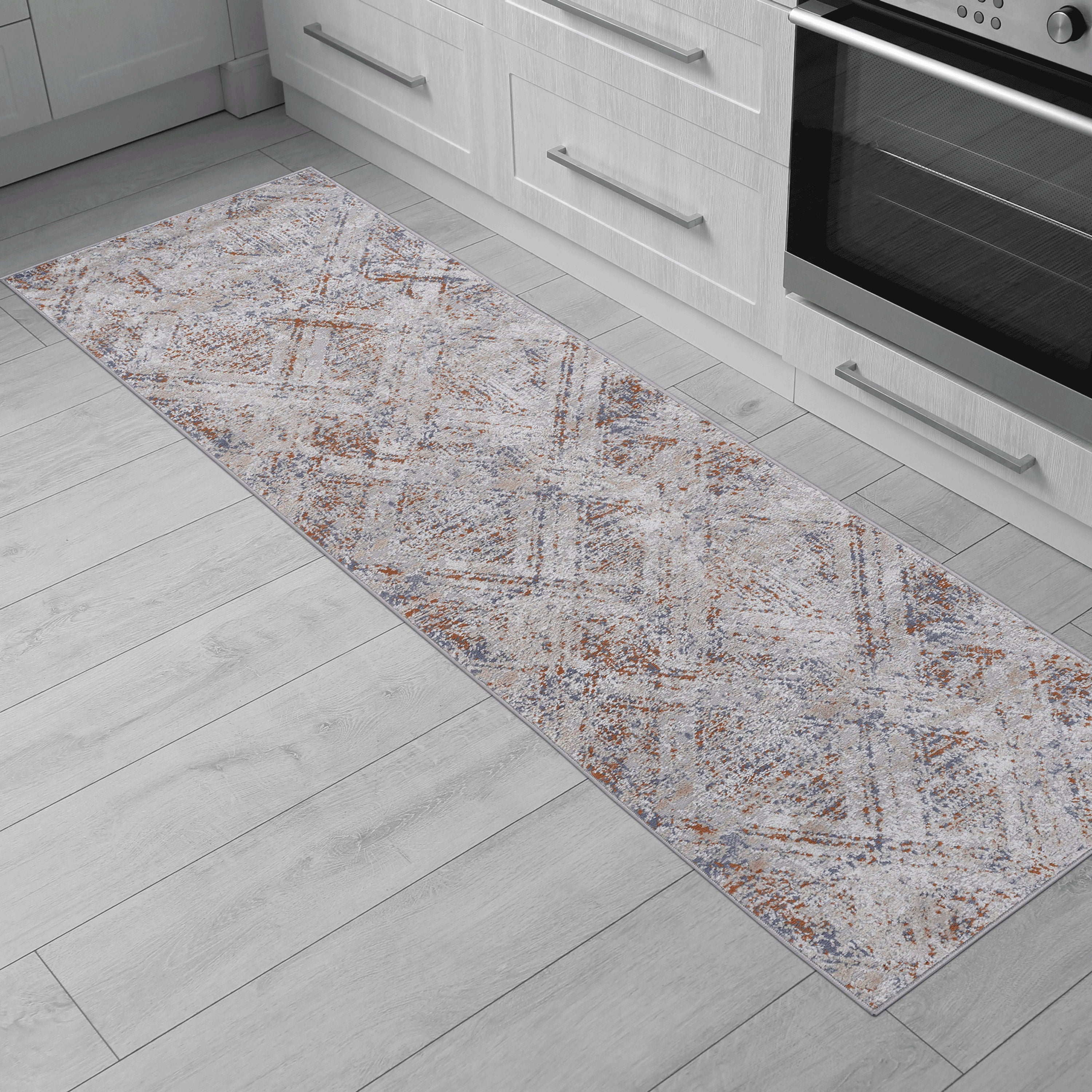 Payas - 2' x 8' Geometric Non-Shedding Stylish And Stain Resistant Area Rug - Beige