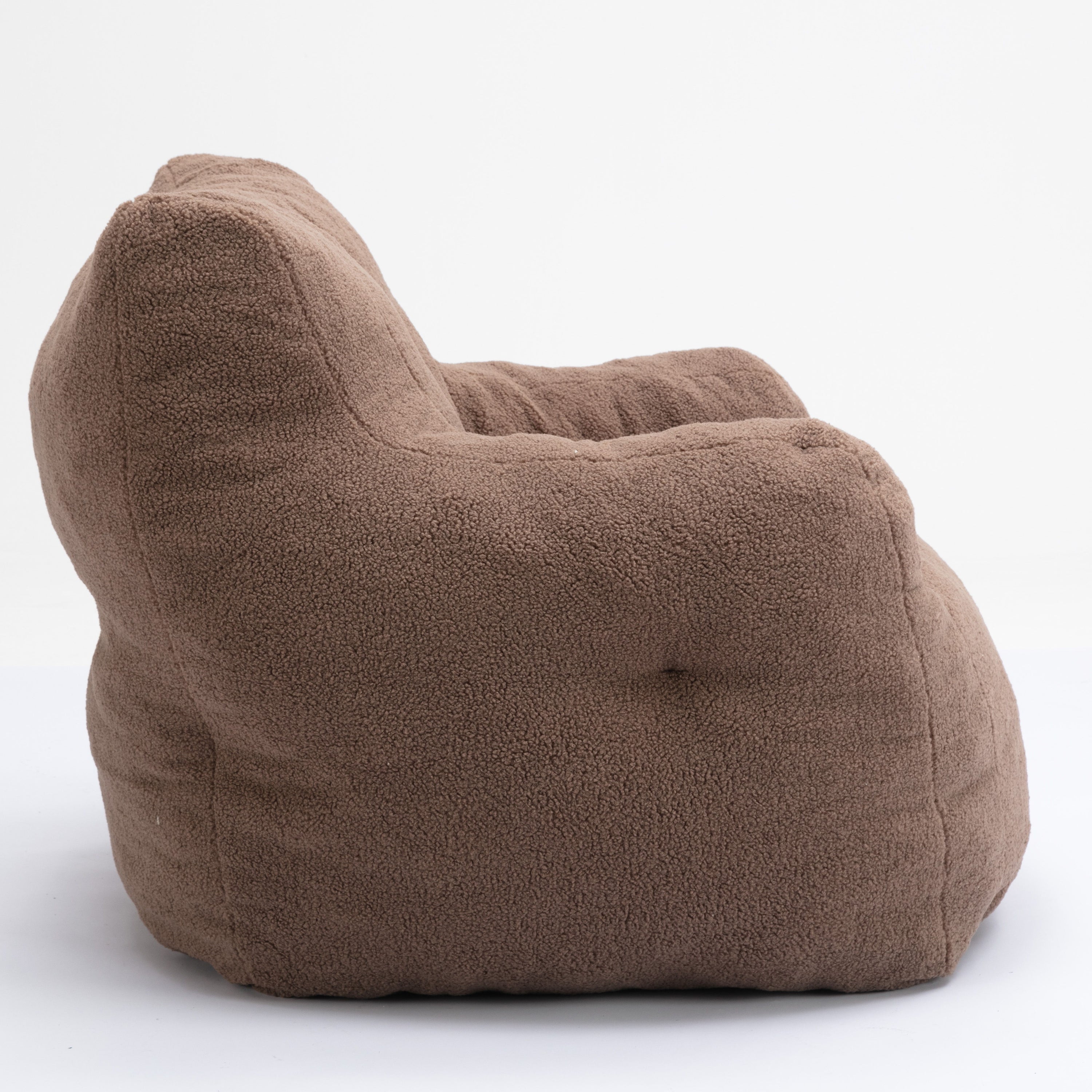 Soft Teddy Fabric Tufted Foam Bean Bag Chair With Teddy Fabric