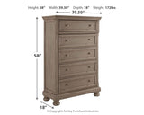 Lettner - Light Gray - Five Drawer Chest - 2-handles by Signature Design by Ashley® | Bel Furniture
