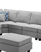 Casanova - 7 Piece Modular L-Shape Sectional Sofa With Ottoman