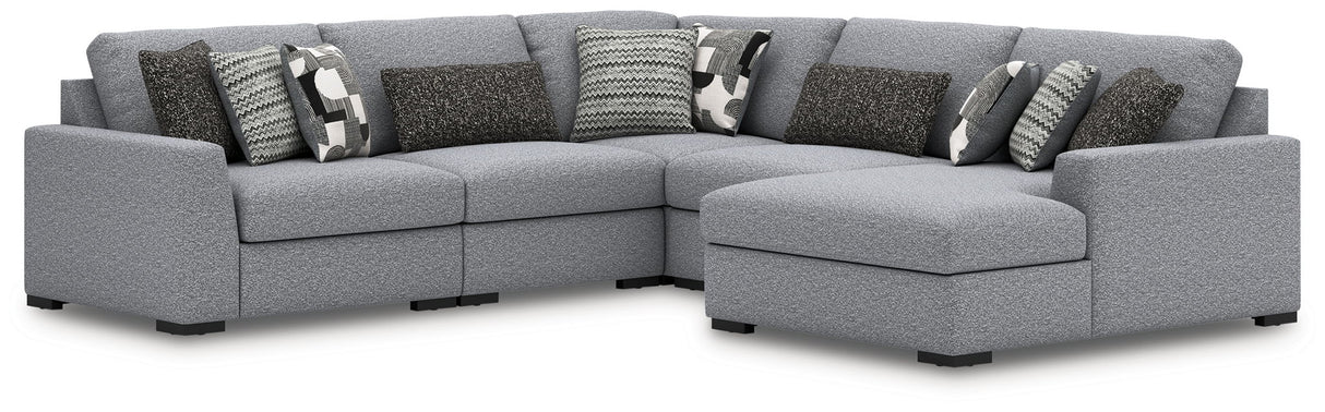 Bealton - Sectional Gray 5 Pc. Right Arm Facing Corner Chaise Sectional by Benchcraft® | Bel Furniture