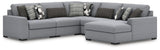 Bealton - Sectional Gray 5 Pc. Right Arm Facing Corner Chaise Sectional by Benchcraft® | Bel Furniture