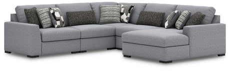 Bealton - Sectional Gray 5 Pc. Right Arm Facing Corner Chaise Sectional by Benchcraft® | Bel Furniture