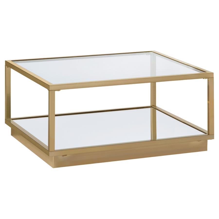 Renee - 2 Piece Square Coffee Table Set - Rose Brass by CoasterElevations | Bel Furniture