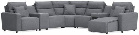 Modmax II - Reclining Sectional - Salt And Pepper - view 21