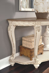 Realyn - White / Brown - Sofa Table by Signature Design by Ashley® | Bel Furniture