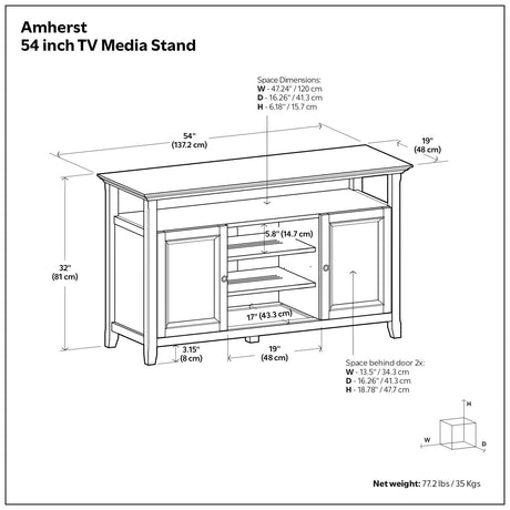 Amherst - TV Media Stand, Handcrafted - view 32