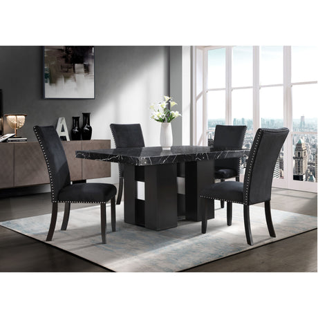 Jhoanna - 5 Pieces Dining Table Set - Black - view 8