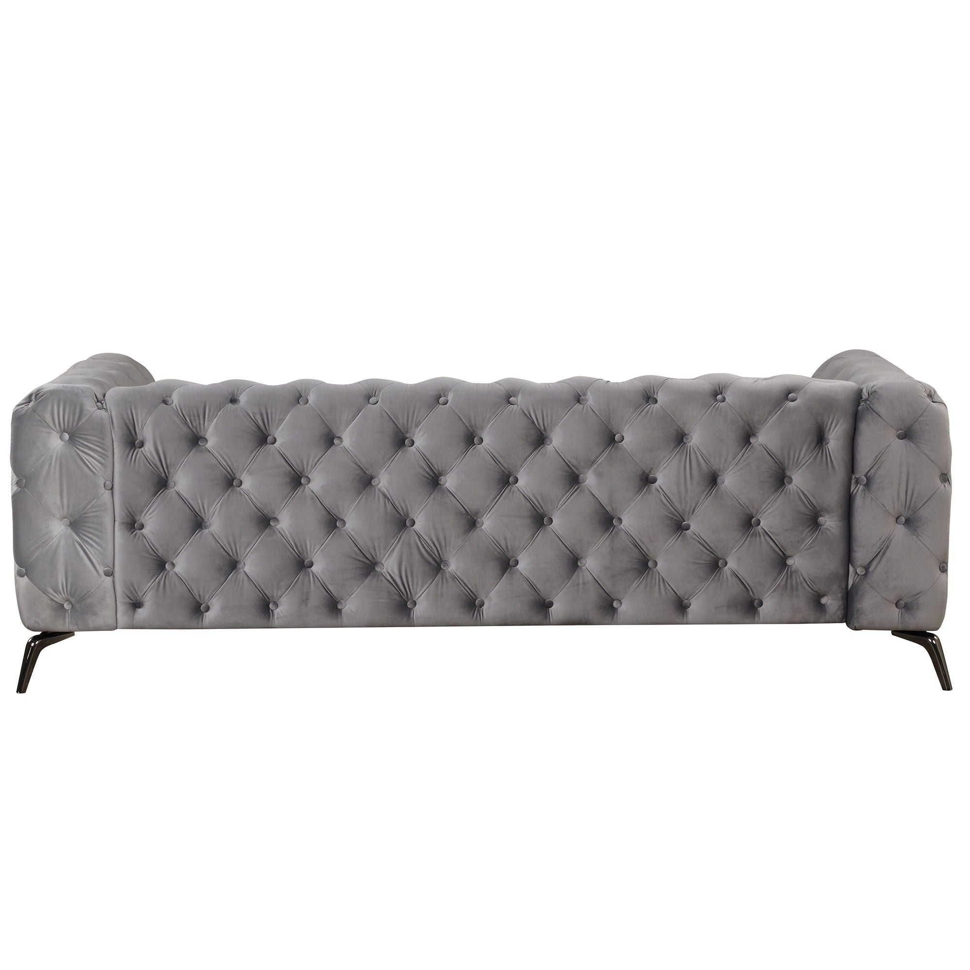 Velvet Upholstered Sofa With Sturdy Metal Legs, Modern Sofa Couch With Button Tufted Back, 3 Seater Sofa Couch For Living Room, Apartment, Home Office