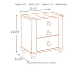 Willowton - Brown / Beige / White - Two Drawer Night Stand by Signature Design by Ashley® | Bel Furniture