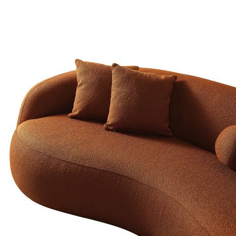 Drake - Japandi Style Curvy Boucle Sofa - view 14