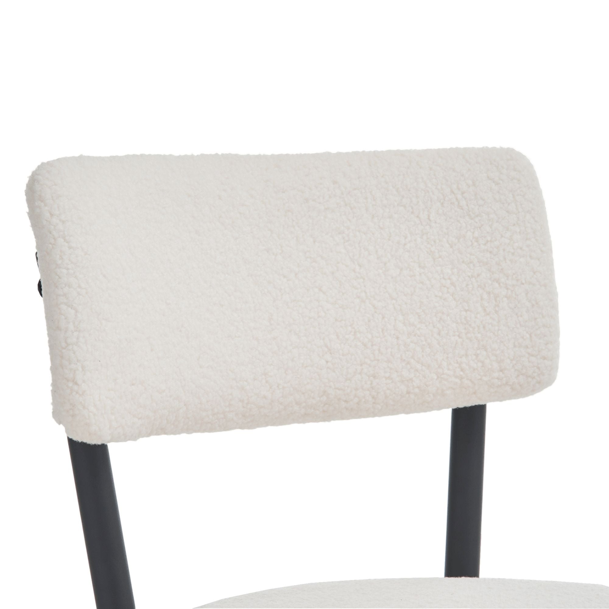 Modern Teddy Fabric Upholstered Bar Stools - Black Legs