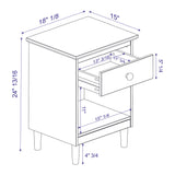 Classic 1 Drawer Nightstand With Cubby by Walker Edison | Bel Furniture