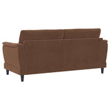 Selma - Velvet Upholstered Crescent Arm Sofa - Rust by Coaster Fine Furniture | Bel Furniture