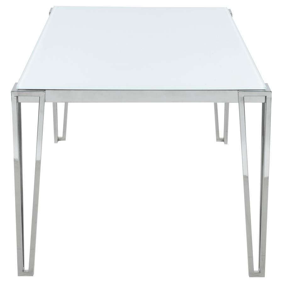 Pauline - Rectangular Glass Top Dining Table - Chrome by CoasterElevations | Bel Furniture