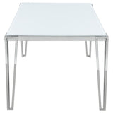Pauline - Rectangular Glass Top Dining Table - Chrome by CoasterElevations | Bel Furniture