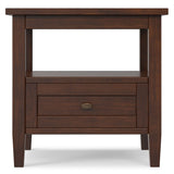Warm Shaker - End Table With Smooth Drawer Storage - Brown